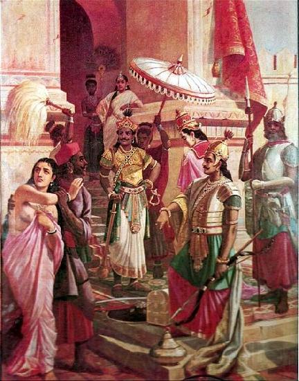 Raja Ravi Varma Victory of Meghanada Norge oil painting art